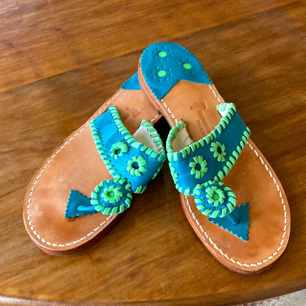 Green and Teal Stephen Bonanno Palm Beach size 8 Sandals. Like New Condition.